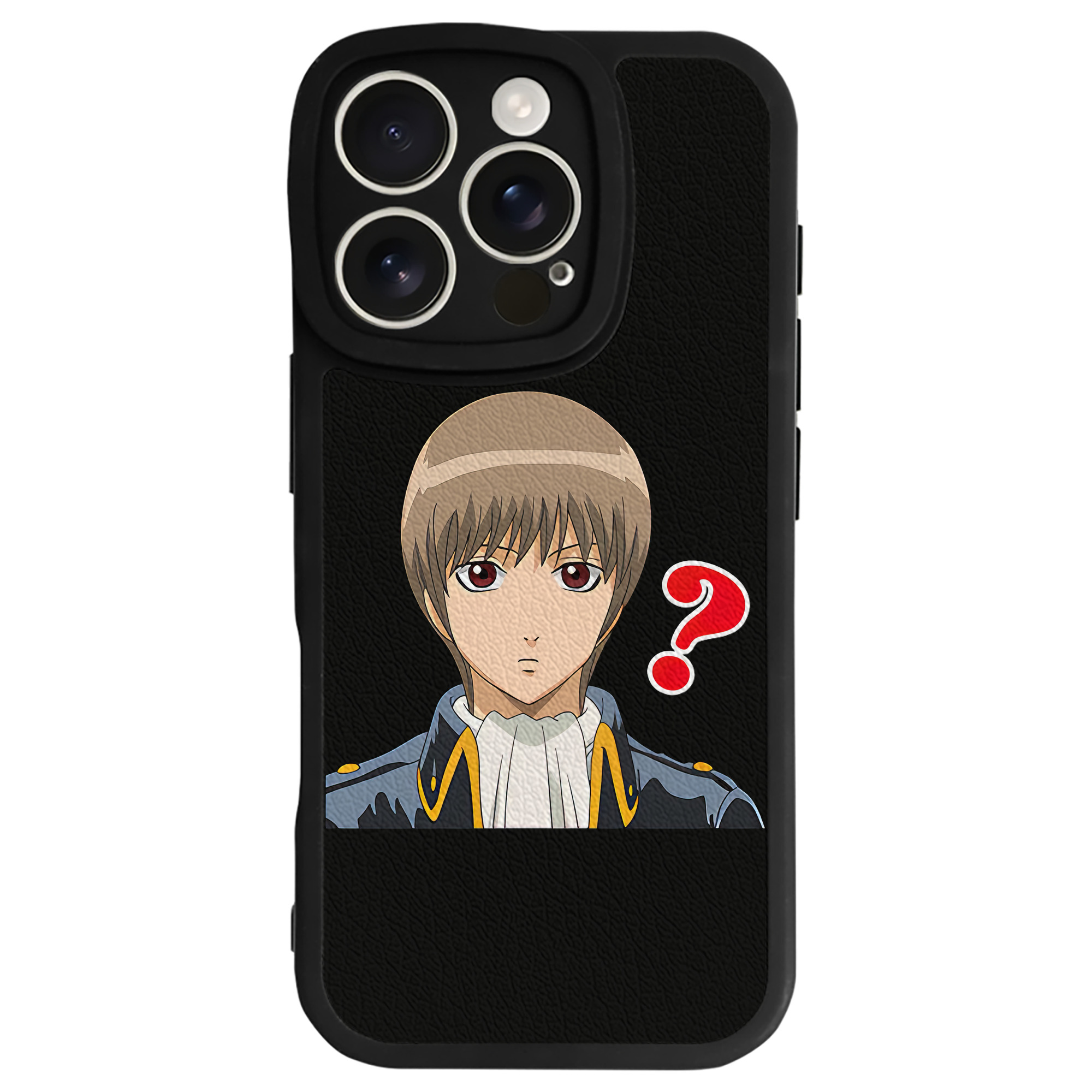 （画像用） ぎんたま 坂田銀時（さかたぎんとき） 神楽 志村新八（しむら しんぱち） GINTAMA Sakata Gintoki Kagura Shimura Shinpachi 【iPhone 16シリーズ対応】シリコンスマホケース（レザー調） 材質：シリコン